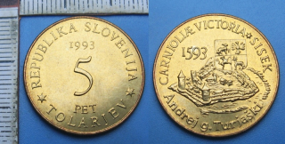 1993 - 5 tolarjev - Slovinsko, výroční