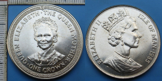 1985 - 1 crown - Isle of Man, The Queen Mother