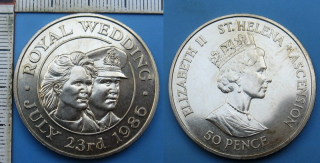 1986 - 50 pence - Svatá Helena a Ascension, Royal Wedding