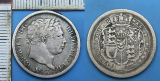 1817 - 1 shilling, stříbro - Velká Británie, Jiří III.