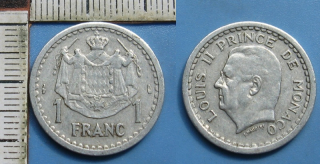 1943 - 1 franc - Monako, Louis II.