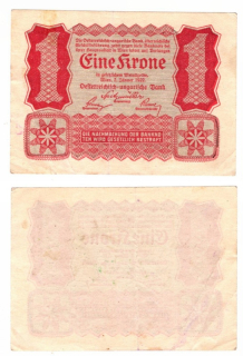 1922 - 1 krone, bankovka - Rakousko
