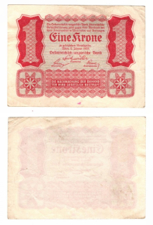 1922 - 1 krone, bankovka - Rakousko
