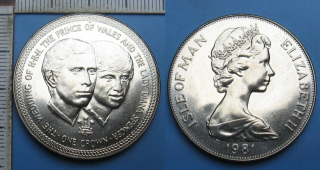 1981 - 1 crown - Isle of Man, The Wedding of H.R.H. The Prince of Wales and The Lady Diana Spencer