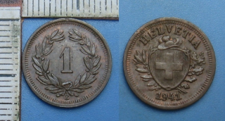 1941 B - 1 rappen - Švýcarsko
