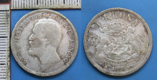 1898 EB - 1 krona, stříbro - Oscar II., Švédsko