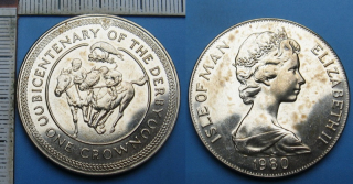 1980 - 1 crown - Isle of Man, Bicentenary of the Derby
