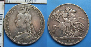 1890 - 1 crown, stříbro - Velká Británie, Victoria