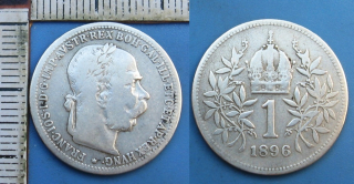 1896 - 1 koruna, stříbro - František Josef I.