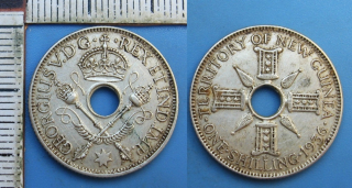 1936 - 1 shilling, stříbro - Britská Nová Guinea