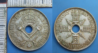1945 - 1 shilling, stříbro - Britská Nová Guinea