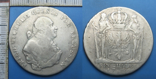1796 B - tolar, stříbro - Prusko, Friedrich Wilhelm II., Vratislav