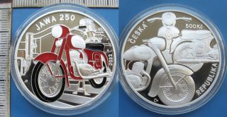 2022 - 500 Kč, stříbro, PROOF - Jawa 250, certifikát, kapsle, etue