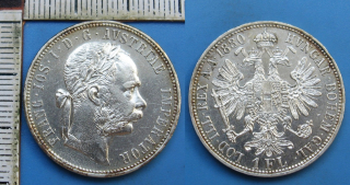 1880 - 1 zlatník, stříbro - František Josef I., krásný