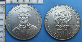 1980 - 50 zlotych - Polsko, Kazimierz I. Odnowiciel