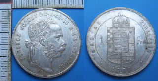 1879 KB - 1 zlatník, stříbro - František Josef I., krásný