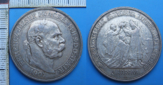 1907 KB - 5 korun, stříbro - František Josef I., pamětní