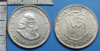 1963 - 20 cents, stříbro - Jižní Afrika, Pretorie