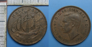 1946 - half penny - Velká Británie, Jiří VI.