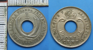 1912 H - 1 cent - Britská Východní Afrika a Britská Uganda, Jiří V.