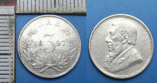 1897 - 3 pence, stříbro - Zuid Afrika - Jižní Afrika
