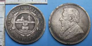 1892 - 2 shillings, stříbro - Zuid Afrika - Jižní Afrika