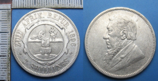 1896 - 2 shillings, stříbro - Zuid Afrika - Jižní Afrika
