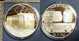 2024 - 500 Kč, stříbro, PROOF - Tramvaj ČKD Tatra T3, certifikát, kapsle, etue