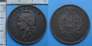 1891 - 2 centavos - Argentina