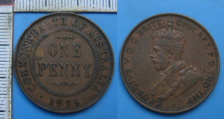 1935 - 1 penny - Austrálie, Jiří V.
