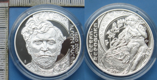 2010 - 200 Kč, stříbro, PROOF - Alfons Mucha, kapsle, etue, certifikát