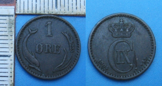 1904 - 1 ore - Christian IX., Dánsko