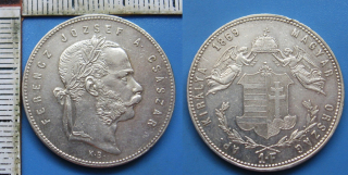 1869 KB - 1 zlatník, stříbro - František Josef I.