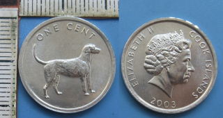 2003 - 1 cent - Cookovy ostrovy, pes