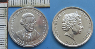2003 - 1 cent - Cookovy ostrovy, J.Cook