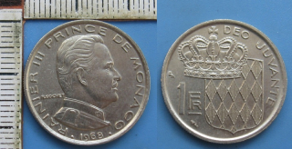 1968 - 1 franc - Monako, Rainier III.