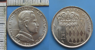 1974 - 1 franc - Monako, Rainier III.