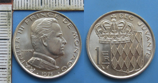 1975 - 1 franc - Monako, Rainier III.