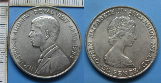 1984 - 50 pence - Ascension, Prince Andrew Royal Visit