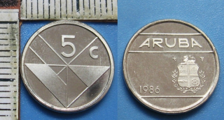 1986 - 5 cents - Aruba, Beatrix