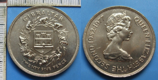 1977 - 25 pence - Gibraltar, výroční