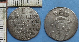 1805 - 1 schilling, stříbro - Meclenburg-Schwerin, Friedrich Franc I.