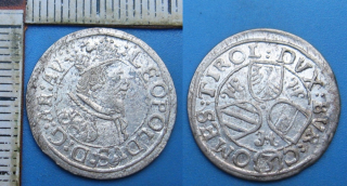 1620-1632 - 3 krejcar, stříbro - arcivévoda Leopold Tyrolský