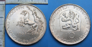 1968 - 10 Kčs, stříbro - Národní divadlo