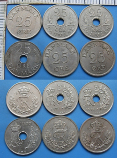 1949,54,55,67,72,77 - 25 ore - 6x Dánsko