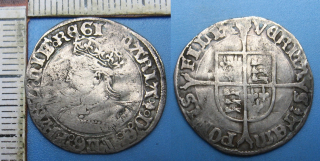 1553-1554 - groat, stříbro - Marie I. Tudorovna, Anglie, Tower (Londýn), zvaná Krvavá Mary