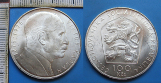 1976 - 100 Kčs, stříbro - Viktor Kaplan