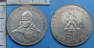 1982 - 50 zlotych - Polsko, Boleslaw III. Krzywousty