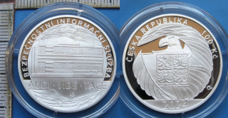 2024 - 100 Kč, PROOF, stříbro - Bezpečnostní informační služba, certifikát, etue, kapsle