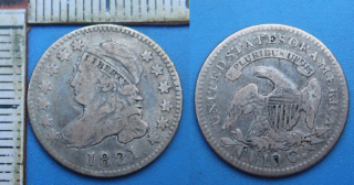 1821 - 10 cents, stříbro - USA, Liberty Cap, vzácnější